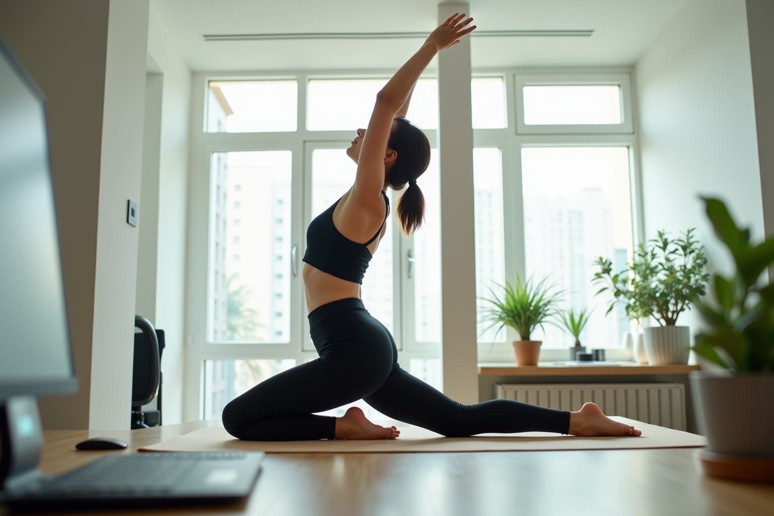 Yoga im Alltag im Büro für mehr Energie