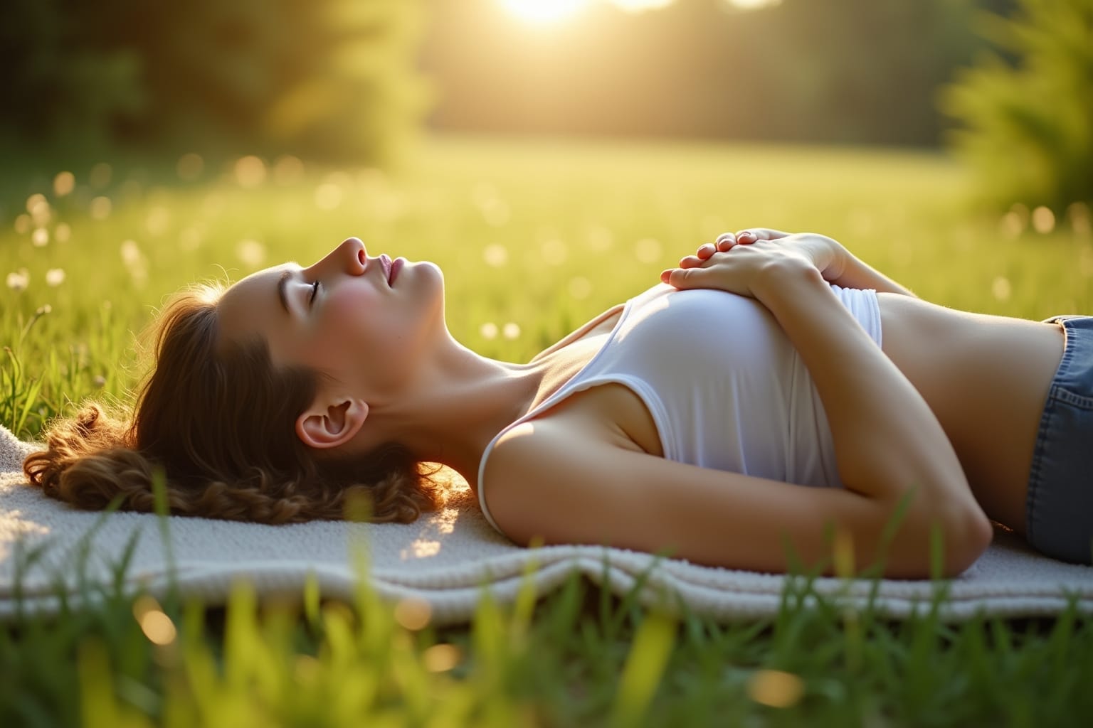 Entspannende Yoga Atemübungen im Liegen